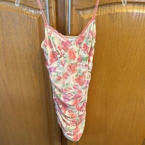 Princess Polly Floral Mini Dress - Pink and Green